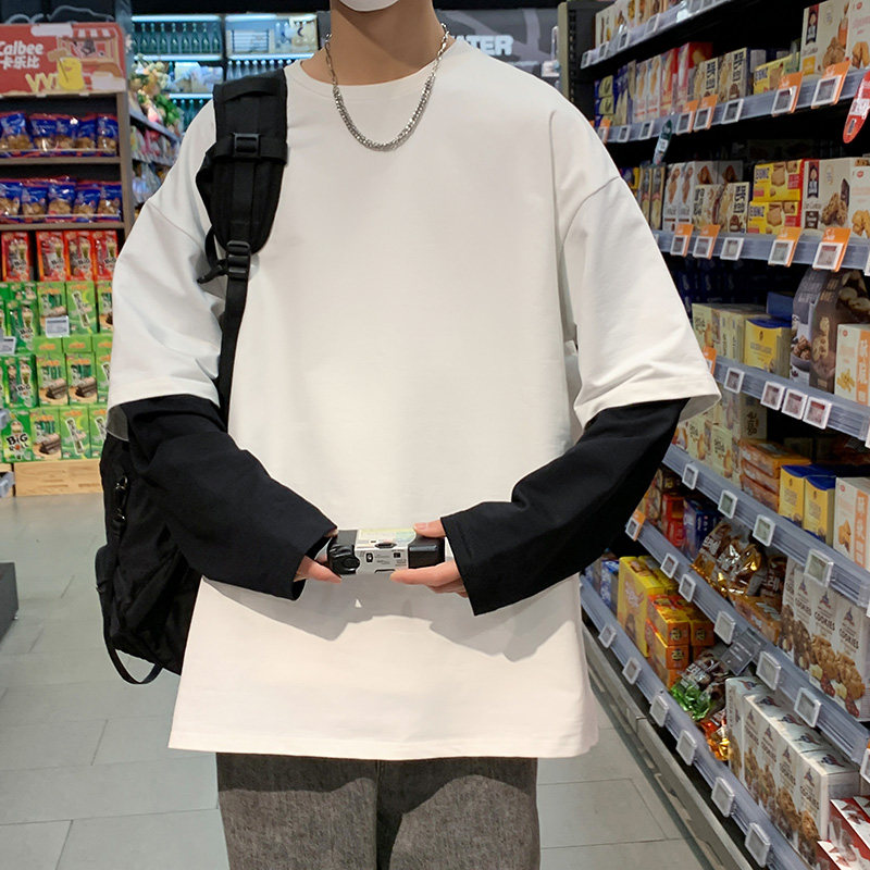 8521-P40圆领卫衣男春季ins潮牌港风外套设计感春秋潮流宽松图片