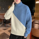 76848-P50毛衣男士翻领打底衫线衣加厚2021冬季新款保暖百搭高领，男装针织衫/毛衣，电商D310（原电商305）