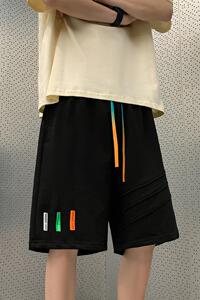 51020-P38休闲短裤男夏季美式潮牌直筒五分裤子港风宽松沙滩图片