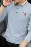6630秋装男士长袖新款T恤翻领潮流POLO衫有领带领，男装卫衣，电商D310（原电商305）