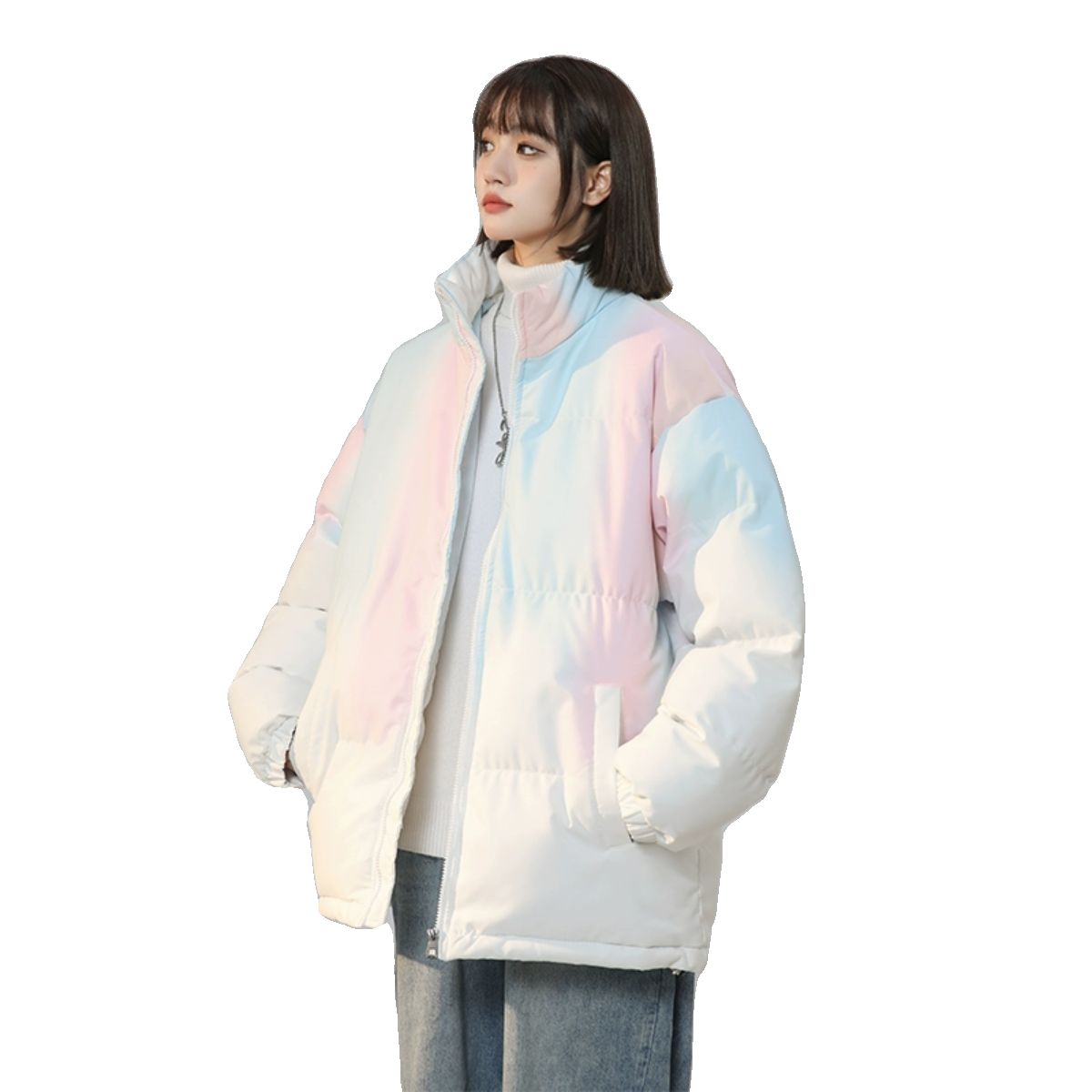 M08-特P75扎染渐变棉服男款冬季韩版潮流棉衣潮牌立领宽松,女装棉衣/棉服,电商D310（原电商305）