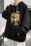 W522-P38卡通印花连帽情侣装春秋卫衣男港风外套宽松班服大码，男装卫衣，电商D310（原电商305）