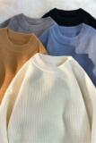 M869-P55纯色毛衣男港风宽松圆领打底针织衫潮流ins慵懒情侣线衣，男装针织衫/毛衣，电商D310（原电商305）