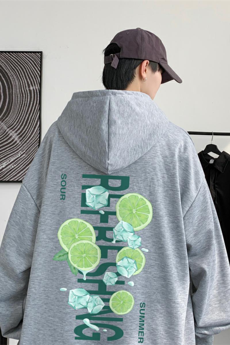 W996-P40港风卫衣男士2022新款春秋季连帽百搭时尚潮流印花外,男装卫衣,电商D310（原电商305）