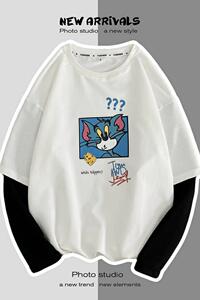 8523-P45卡通印花卫衣男韩版潮流套头宽松休闲港风外套情侣班服图片