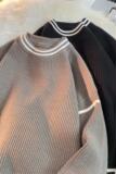 M858-P55圆领毛衣男设计感上衣ins港风复古宽松套头针织衫，男装针织衫/毛衣，电商D310（原电商305）