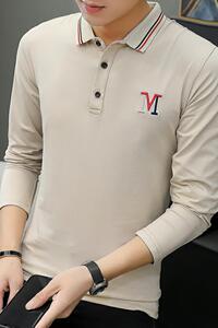 6630长袖男POLO衫秋季男装潮流打底衫韩版潮牌男士T恤图片