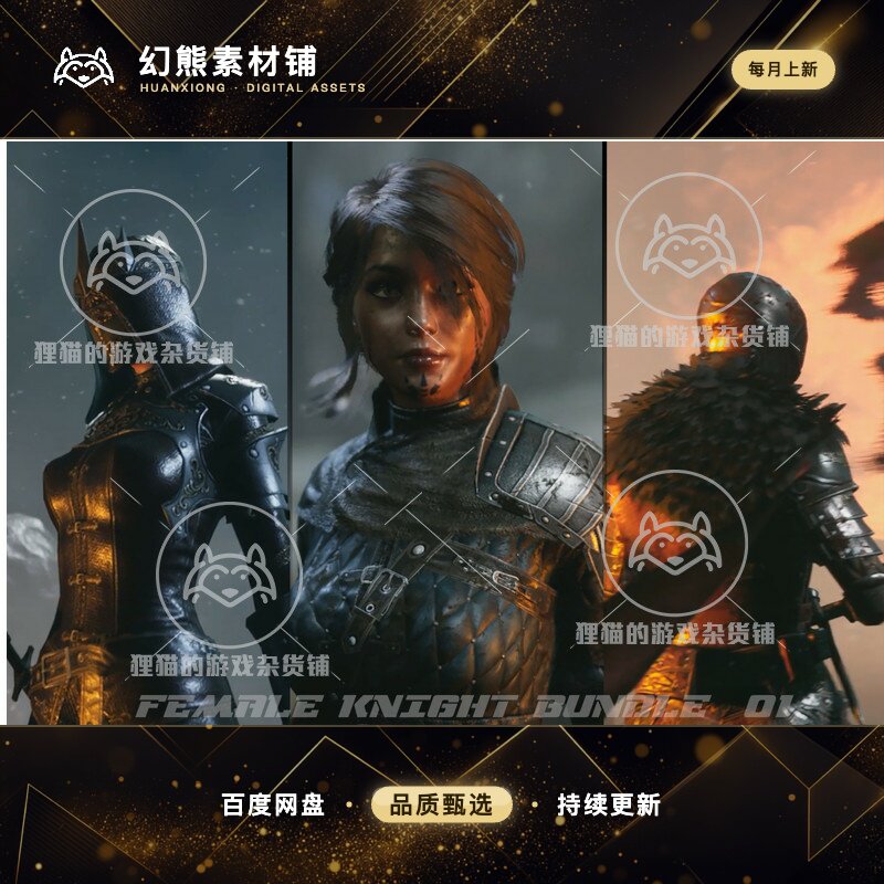 Unity Female Knight Bundle 01 HDRP 女性骑士战士模型 1.0