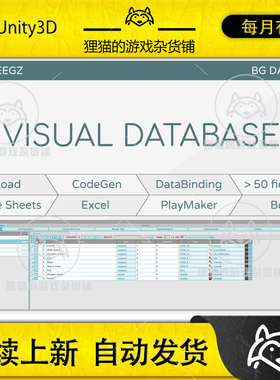 Unity BG Database game data editor 1.9.4 数据库数据存储插件