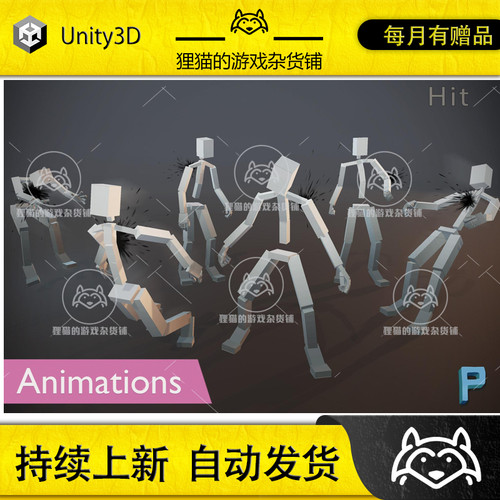 Unity Hit Animations 1.1 包更新 人物攻击击退动作包