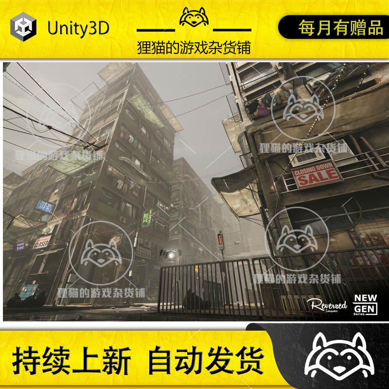 Unity NewGen Sci-Fi Slums 1.2包更新科幻贫民窟建筑场景