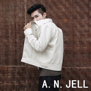 ifashion男装韩国ulzzang东大门纯色黑白工装翻领皮衣夹克外套潮