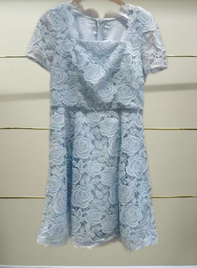漳正品2025秋季粉蓝色连衣裙CSA3082320-250
