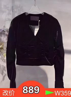 正品2023秋季新款丝绒款缩褶套头衫BBC324D213-230