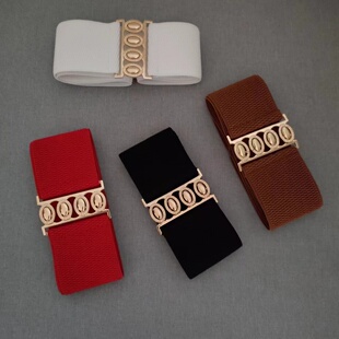 松紧腰带女弹力外搭配裙子韩版 简约束腰腰带