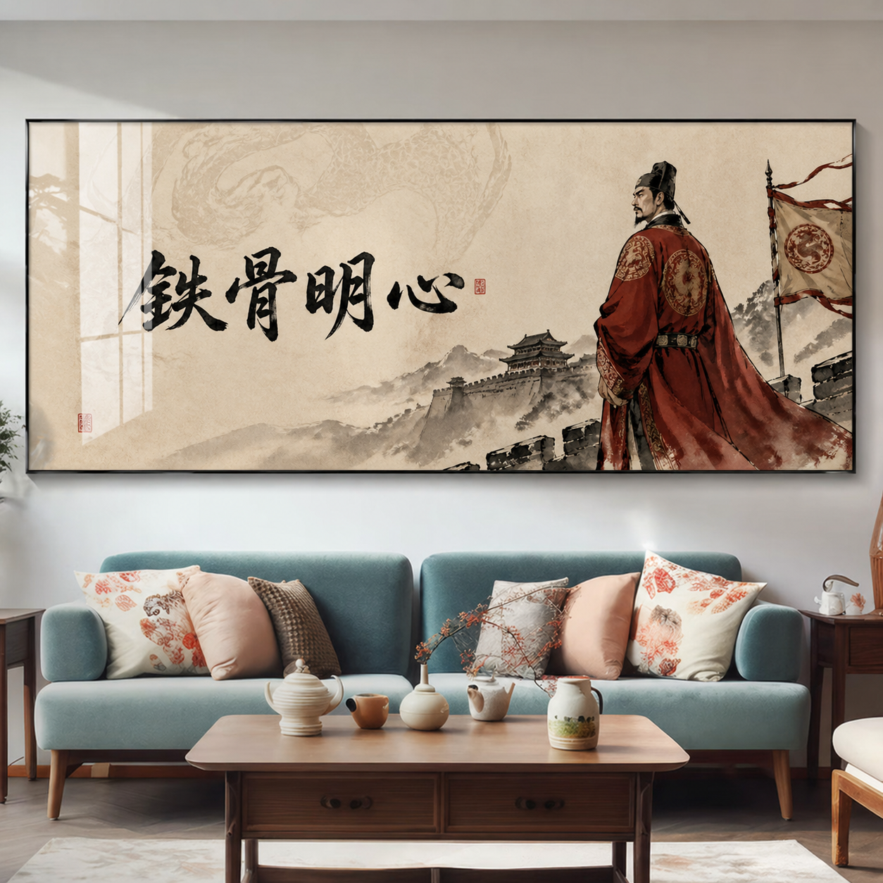 大明风骨系列铁骨明心客厅装饰画挂画中式高档国画风格