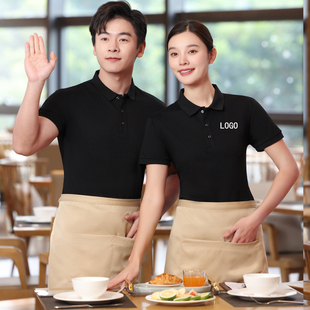 火锅店传菜员工作服女T恤短袖夏装快餐厅生鲜超市工装POLO衫翻领