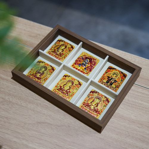 木质六格首饰展示架桌面收纳