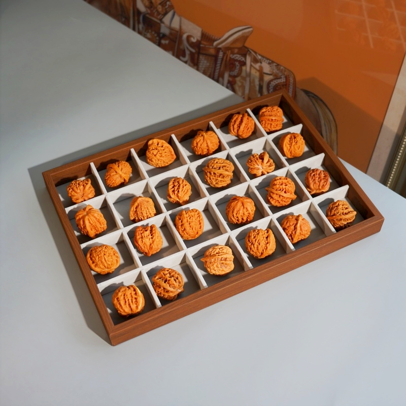 黑胡桃木纹木质24格珠宝首饰戒指饰品核桃销售展示盘饰品首饰托盘