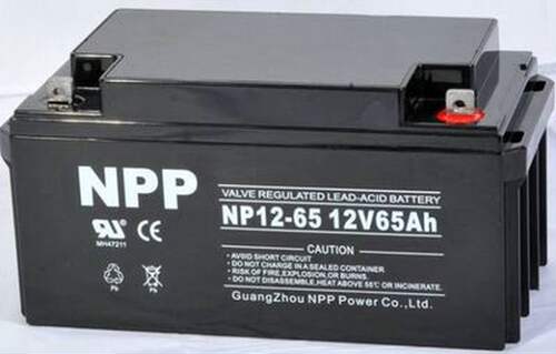 NPP耐普NP165-12蓄电池12V65AH电力监控机房UPS/EPS后备直流电瓶