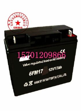 INT蓄电池6FM17直流屏专用 消防设备12V17AH紧急电源 铅酸电瓶UPS