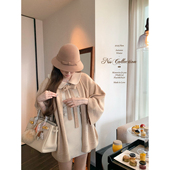 COLLECTION 奶香少女doll 娃娃领短裙子泡泡袖 NSS 修身 白色连衣裙