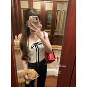 NSS 一字肩上衣 蝴蝶结设计感显瘦短款 COLLECTION 中古香香Girl