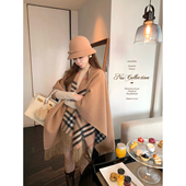 私服bbr格纹流苏斗篷毛呢披肩外套女 都柏林Shawl NSS COLLECTION