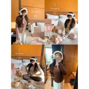 气质羊毛拉夫麻花毛衣开衫 NSS 日系修身 少女日记 COLLECTION