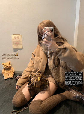 NSS COLLECTION du家miu系外套 90白鸭绒轻薄小众冬季棕色羽绒服