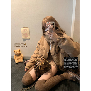 90白鸭绒轻薄小众冬季 du家miu系外套 棕色羽绒服 COLLECTION NSS