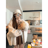 Downy奶油咩咩 NSS COLLECTION 卷卷毛皮毛一体浴袍环保皮草外套