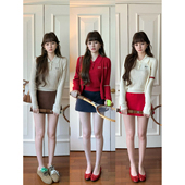 COLLECTION 少女office研究所 麻花背心套装 NSS 红针织开衫 外套