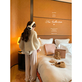 COLLECTION 月下桂语 温柔气质毛毛短款 NSS 披肩式 羊羔毛外套