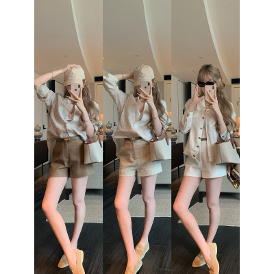 NSSCOLLECTION松弛感亚麻短裤