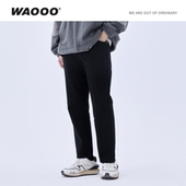 WAOOO 子 牛仔男长裤 直筒修身 高街米白黑九分显高百搭休闲美式