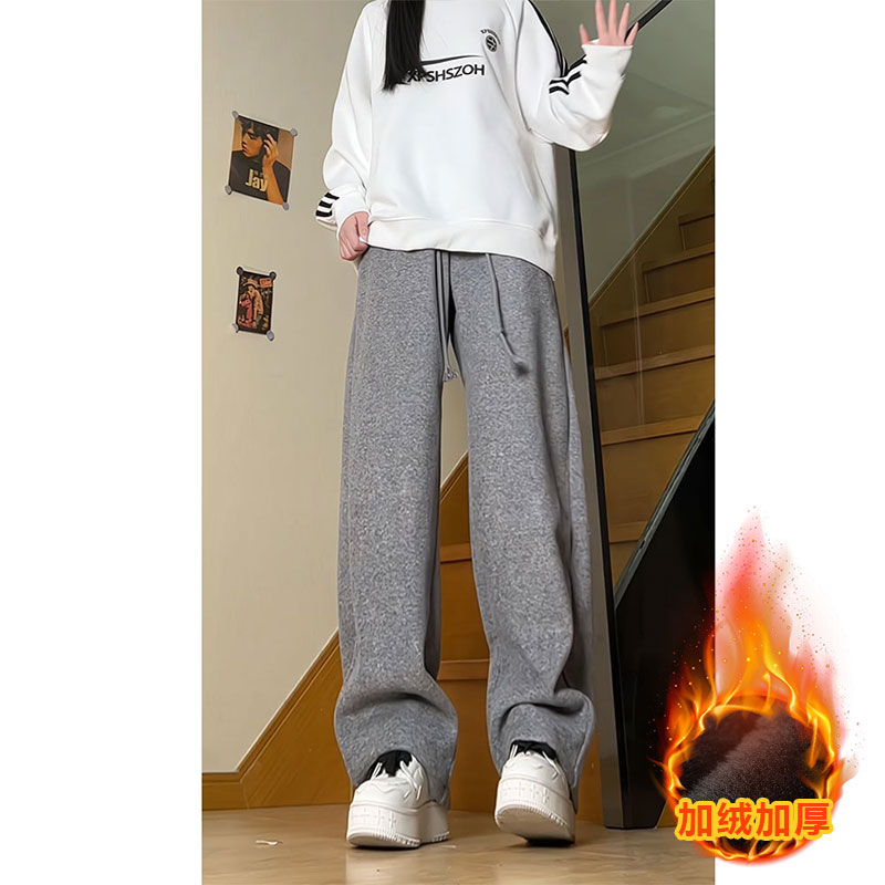 高品质抖音加绒加厚韩版休闲卫裤拖地裤A312-H2408P70,男装休闲裤,电商A312