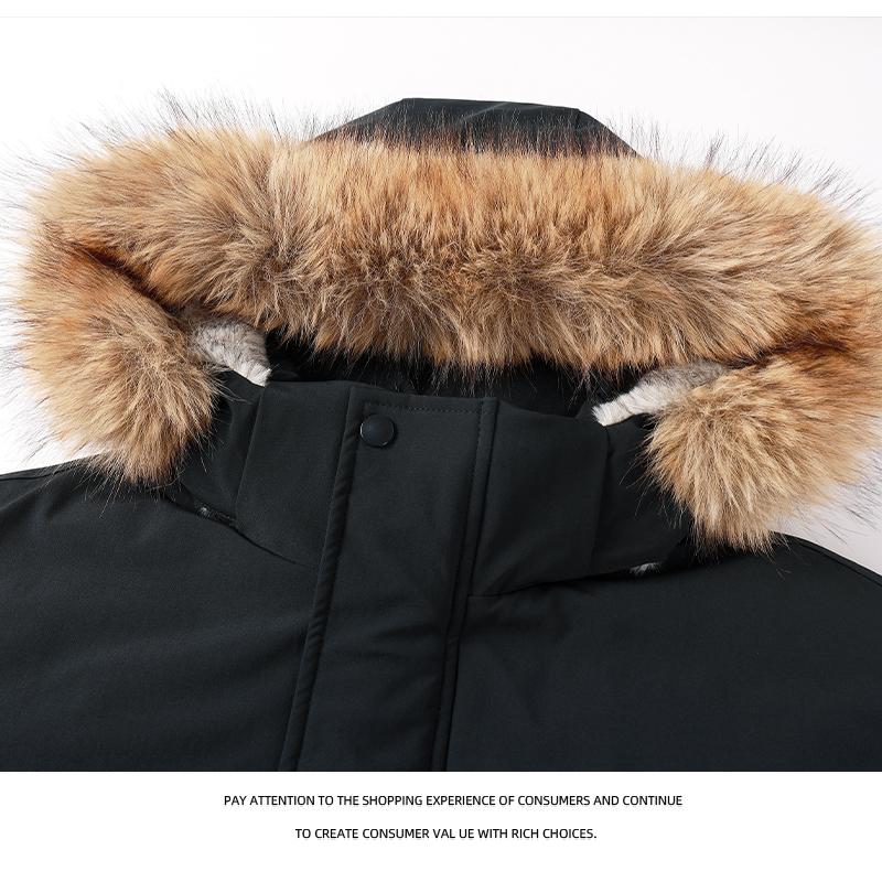 90新标白鸭绒狼王座山雕羽绒服1200g仿水貂毛外套3933P270,男装羽绒服,电商A312