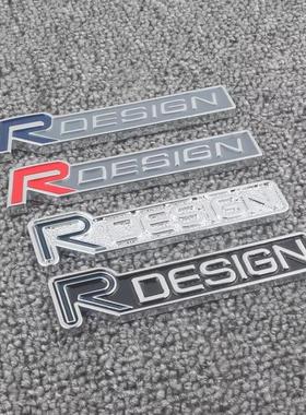 适用沃尔沃xc60用品C30S80/XC90V40中网标RDESIGN改装车尾车贴标