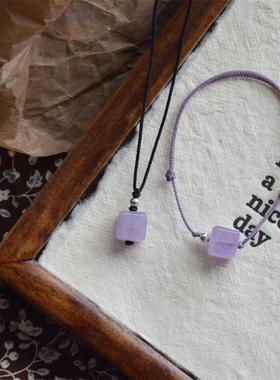 闺蜜款薰衣草方糖手链项链