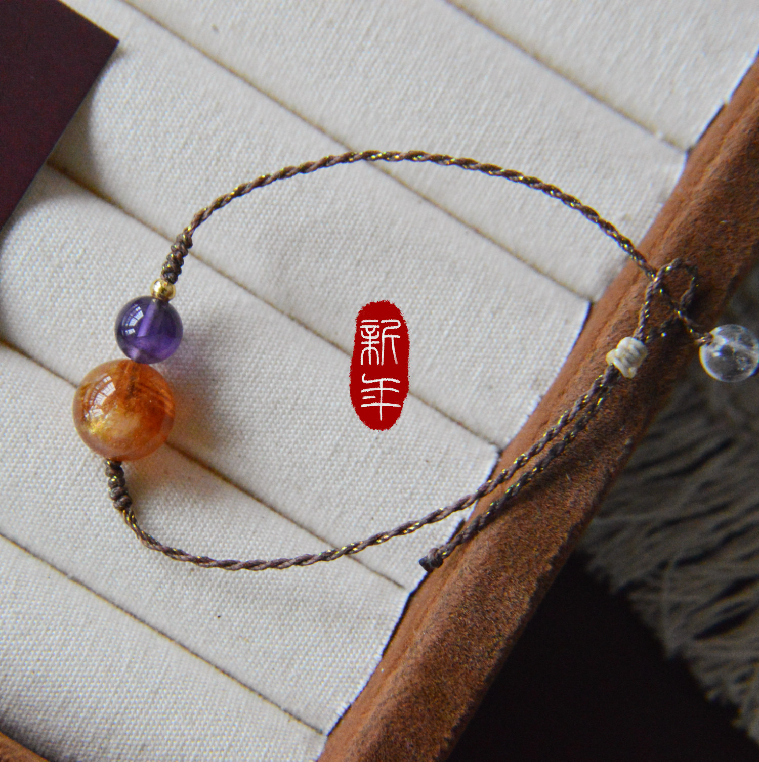 「岁有小满」天然水晶葫芦造型手绳 紫水晶黄水晶白水晶编织手链