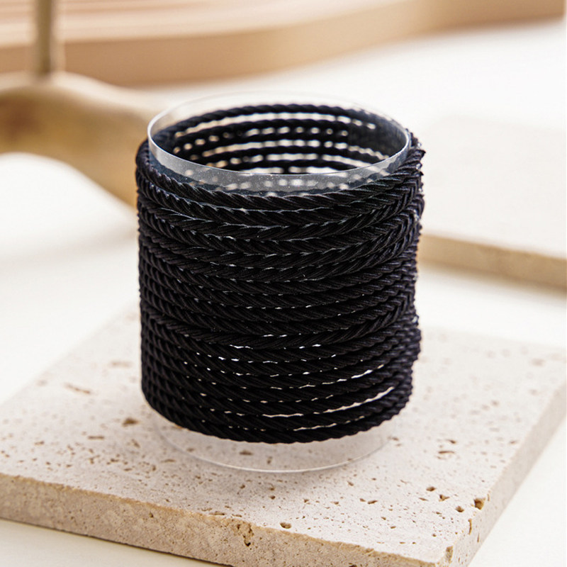 基础百搭高弹力防滑绑头发毛巾头绳丸子头马尾黑色橡皮筋发圈发绳