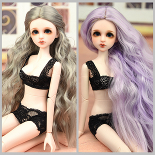 四分娃娃假发4分心怡BJD大欣妍SD高温丝卷发直发 假毛发套 多款