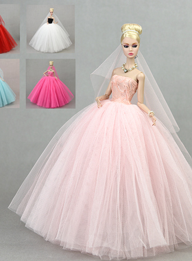 30cm娃娃衣服装 可儿心怡PP超模fr2st ob蓬蓬礼服仙女公主 婚纱裙