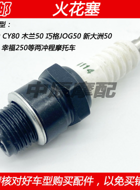 摩托车二冲程DIO木兰JOG新大洲50重庆80幸福250火花塞4114 E6TC