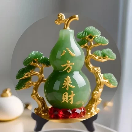 八方来财葫芦福禄寓意装饰招财摆件家用旺宅转运居家木质桌面摆件