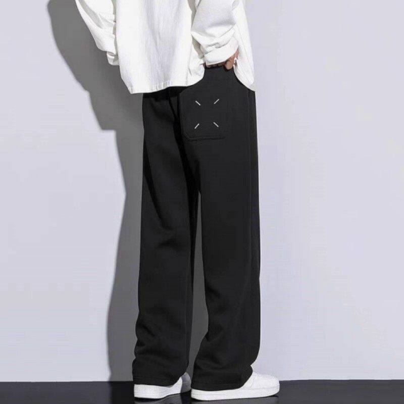 仓树一石潮牌加长男高个子卫裤男款春秋季宽松休闲阔腿直筒休闲裤