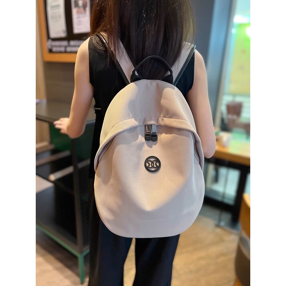 法国ZAMP大容量轻便双肩包女新款时尚高级感通勤帆布休闲背包书包