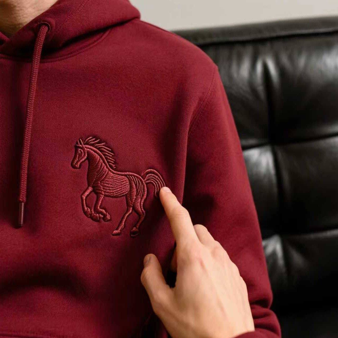 仓树一石潮牌秋冬款加绒连帽卫衣男马年本命年衣服刺绣酒红色外套,男装,卫衣,淘宝优惠券,粉丝福利购,淘宝优惠卷