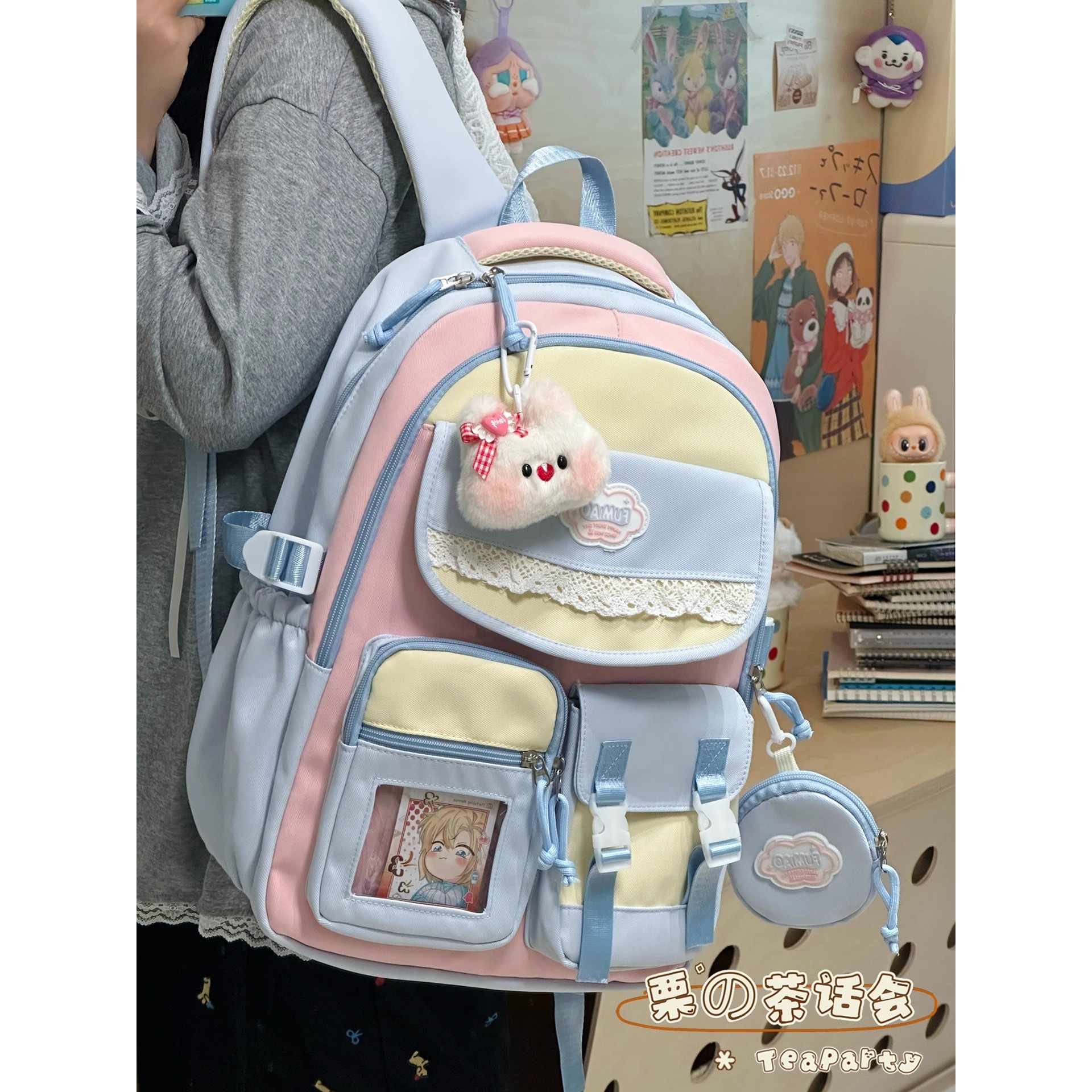 多巴胺书包初中生女生小众高颜值双肩包小学生三到六年级女孩背包